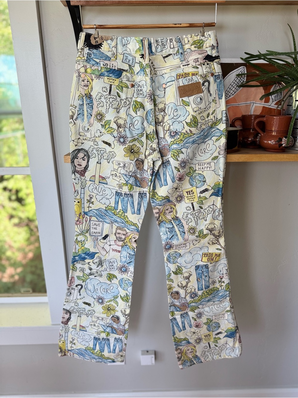 Wrangler x Free People Westward 626 Earth Day Limited Edition Denim Jeans Sz 28 - Picture 7 of 16